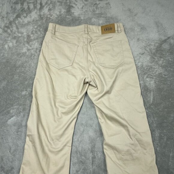 Izod Mens Regular Fit Beige Jeans 32x30 Cotton Blend Casual Denim a0178 - Picture 7 of 8